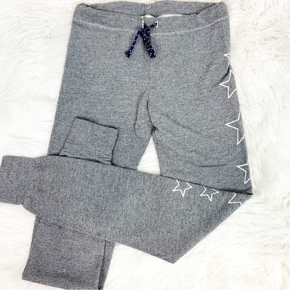SUNDRY GRAY STAR PATTERNED JOGGER BOTTOM SWEAT LOUNGE SLEEP PANTS WOMENS SZ 0/XS - Picture 1 of 5